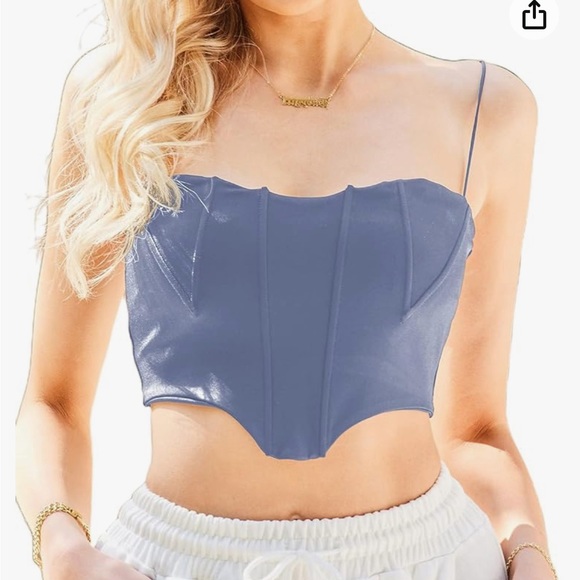 Amazon Blue corset crop top - Picture 1 of 4